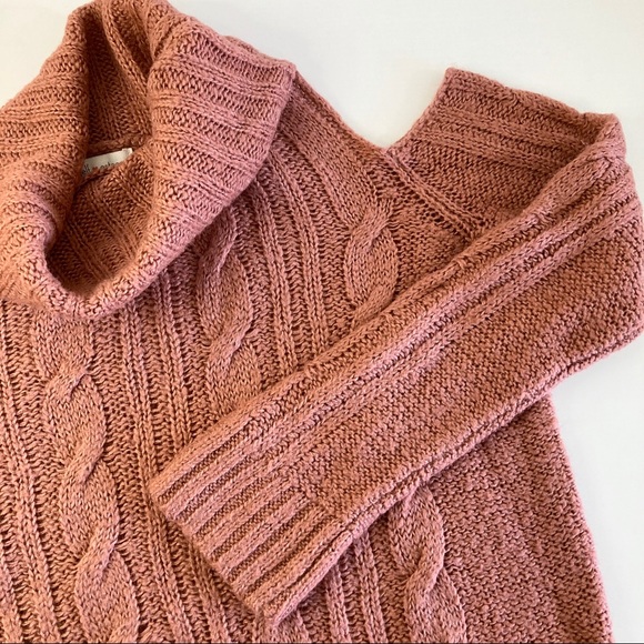 Self Esteem Mauve Cold Shoulder Cowl Neck Sweater - Picture 6 of 11